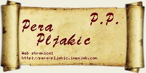 Pera Pljakić vizit kartica